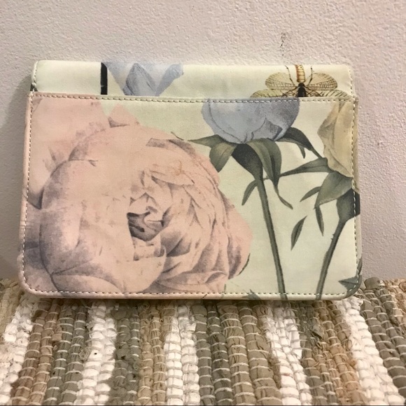 Ted Baker multicolor floral fabric and rose metal clutch. Good used condition. - Picture 5 of 9